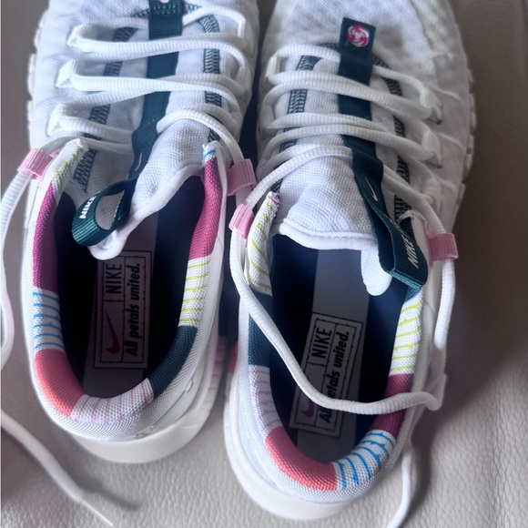 Nike Shoes - BRAND NEW- Nike Women’s White and Pink Sneakers with Blue Accents